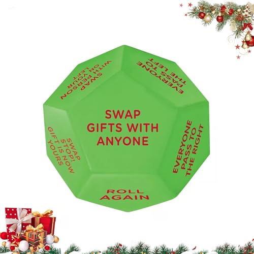 Santa Swap Gift Exchange Dice Games, Christmas Exchange Dice Game Exchange Dice Game Santa Swap Christmas Dice 12 Different Sides - 3 * 3 * 3in Christmas Group Party Game (1PCS) von SIUVEY