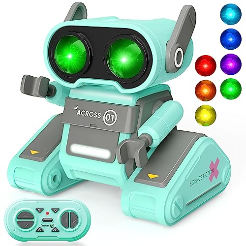 SIVQIKE Roboter Kinder Spielzeug,Wiederaufladbarer Ferngesteuerter Roboter mit 7 Farben LED-Augen und Musik,80 Minuten Spielzeit Kinderspielzeug Geschenk für Jungen und Mädchen ab 3 4 5 Jahren von SIVQIKE