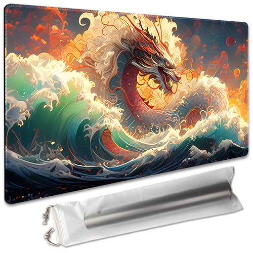 Brettspiel, 35,6 x 61 cm, TCG-Spielmatte, kompatibel mit CCG OCG DTCG PTCG MTG Spielmatten, Mauspad, Schreibtischmatten (Sea Royal Dragon 1) von SIXTORE