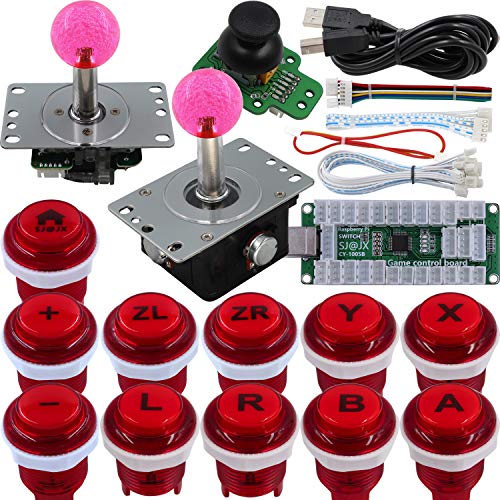 SJ@JX Arcade Game Controller 3D Gamepad Analog Stick Sensor Fly Joystick Microswitch MX LED Button USB Encoder Light Cable for PC PS3 Nintendo Switch Android Raspberry Pi von SJ@JX