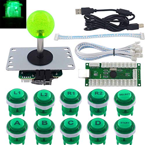 SJ@JX Arcade Game LED DIY Kit Mechanical Keyboard Switch LED Button PC MAME Retropie Arcade Joystick Controller Zero Delay USB Encoder von SJ@JX