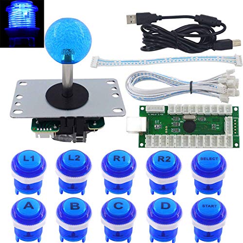 SJ@JX Arcade Game LED DIY Kit Mechanical Keyboard Switch LED Button PC MAME Retropie Arcade Joystick Controller Zero Delay USB Encoder von SJ@JX