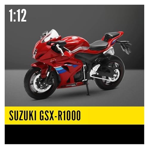 Druckguss-Modellauto 1/12 Suzuki GSX-R1000RR L7 Spielzeugmotorrad RMZ City Diecast Metallmodell 1:12 Racing Sport Miniatursammlung Geschenk für Jungen(Red) von SJOIOOP