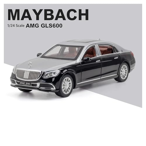 Druckguss-Modellauto 1/24 Maybach AMG S600 Spielzeugauto-Modell, Miniatur-Druckguss-Legierung aus Metall mit Rückziehfunktion, Sound- und Licht-Sammlung, Freilauf, Geschenk für Jungen(Green) von SJOIOOP