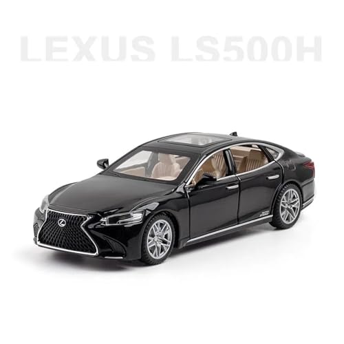 Druckguss-Modellauto 1/32 Lexus LS500H Spielzeugauto für Kinder, Druckguss-Miniaturmodell, zurückziehbare Türen, zu öffnende Sound- und Licht-Sammlung, Geschenk für Jungen(Black) von SJOIOOP