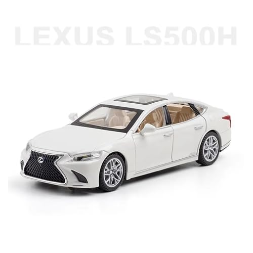 Druckguss-Modellauto 1/32 Lexus LS500H Spielzeugauto für Kinder, Druckguss-Miniaturmodell, zurückziehbare Türen, zu öffnende Sound- und Licht-Sammlung, Geschenk für Jungen(White) von SJOIOOP