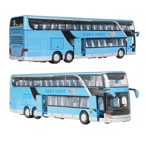 Druckguss-Modellauto 1/50 SETRA Luxus-Reisebus-Spielzeugauto, Druckguss-Miniaturmodell, zurückziehbar, Sound und Licht, pädagogische Sammlung, Geschenk für Jungen und Kinder(Plum) von SJOIOOP