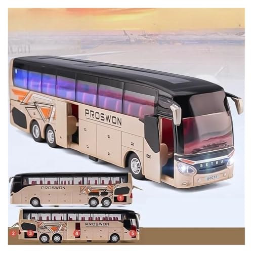 Druckguss-Modellauto 1:50 SETRA Bus Spielzeugauto Für Jungen Diecast Metall Modell Für Kinder Zurückziehen Miniatur Sound Licht Pädagogische Sammlung Geschenk Kind(Chocolate) von SJOIOOP