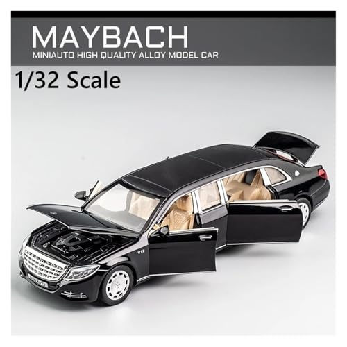 SJOIOOP Druckguss-Modellauto 1/24 Maybach AMG S600 Spielzeugauto-Modell, Miniatur-Druckguss-Legierung aus Metall mit Rückziehfunktion, Sound- und Licht-Sammlung, Freilauf, Geschenk für Jungen(Blue) von SJOIOOP