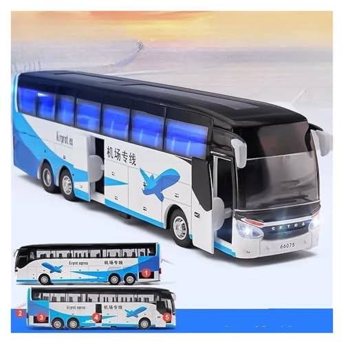 SJOIOOP Druckguss-Modellauto 1:50 SETRA Bus Spielzeugauto Für Jungen Diecast Metall Modell Für Kinder Zurückziehen Miniatur Sound Licht Pädagogische Sammlung Geschenk Kind(Light Green) von SJOIOOP