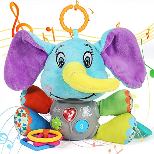 SJYIH Baby Neugeborenes Kleinkind Jungen Mädchen Spielzeug Geschenke 0-12 Monate, multifunktionales leuchtendes Plüsch-Elefanten-Musikspielzeug, Geschenke Spielzeug für 1-2 Jahre alte Mädchen Jungen von SJYIH