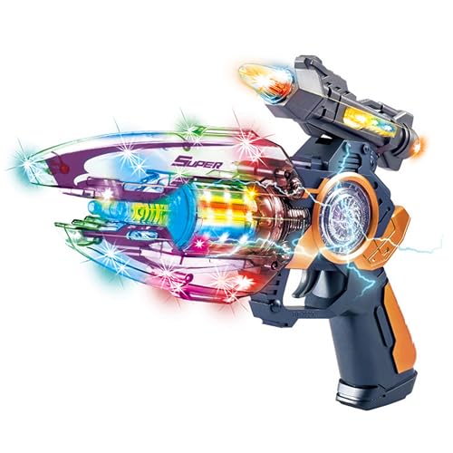 SK MISS Spielzeug Pistole Kinder, Elektrische Fidget Toy Gun mit Blinkenden Lichtern und Knallenden Soundeffekten, Adhs Spielzeug Pistolen Blaster Fuer Kinder, Light Up Toys von SK MISS