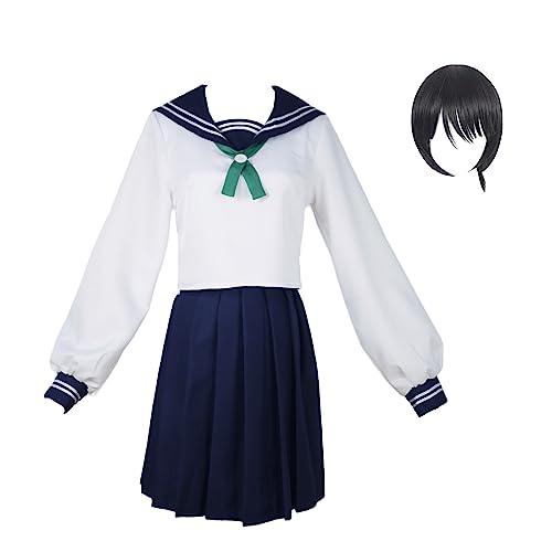 SKAYWHUK Amanai Riko Cosplay Kostüm Japanische Schule JK Uniform Matrosenkleid mit Accessoires für Damen von SKAYWHUK