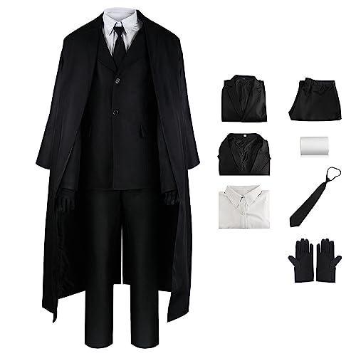 SKAYWHUK Anime Bungo Stray Dogs Kostüm Dazai Osamu Cosplay Schwarz & Khaki Lange Trenchweste Zubehör mit Perücke von SKAYWHUK