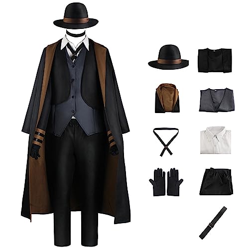 SKAYWHUK Chuuya Nakahara Cosplay Kostüm Bungo Stray Dogs Detektiv Uniformen Hut Zubehör Halloween Outfits Komplettes Set Erwachsene Männer von SKAYWHUK