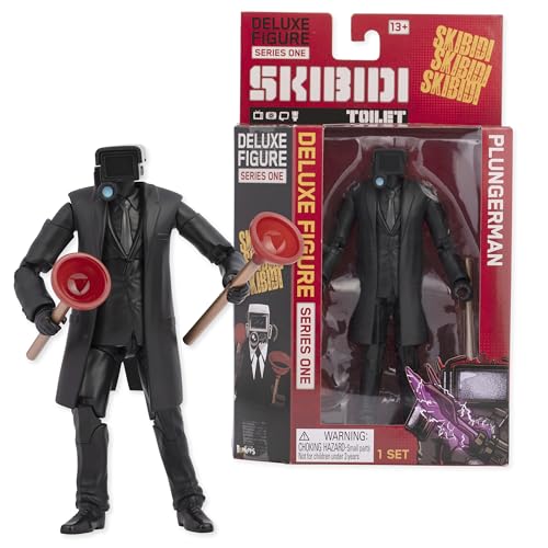 SKIBIDI Toilet Deluxe Figur Plungerman, Sammelfiguren, offiziell Lizenziertes Toiletten-Merch von SKIBIDI