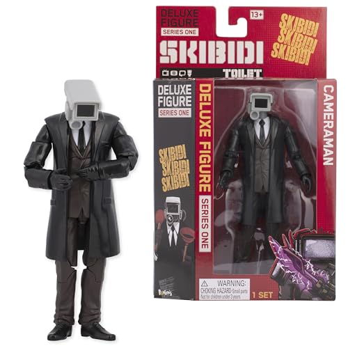 SKIBIDI WC Deluxe Figur Kameramann Sammelfiguren Offiziell Lizenziertes Toilettenartikel Schwarz von SKIBIDI