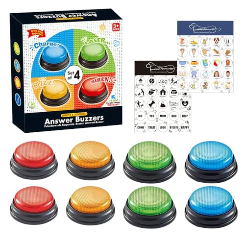 SKIKHN Buzzer für Kinder, 8 Stück Antwort Buzzer für Unterricht mit Klassenzimmer, Buzzer mit Sound und Licht, Answer Buzzers Hund, Antwort Buzzers für Klassenzimmer, Game Show Buzzer Tasten SKIKHN Buzzer für Kinder, 8 Stück Antwort Buzzer für Unterricht mit Klassenzimmer, Buzzer mit Sound und Licht, Answer Buzzers Hund, Antwort Buzzers für Klassenzimmer, Game Show Buzzer Tasten von SKIKHN