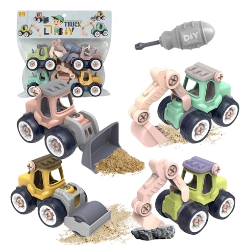 SKIKHN 4 Stück Bagger Spielzeug, Spielzeug Auto Bagger Spielzeugs mit Schraubendreher, Sandkasten Fahrzeuge mit Freilauf und beweglichen Teilen Teilen für Kinder Ab 2+ Jahr SKIKHN 4 Stück Bagger Spielzeug, Spielzeug Auto Bagger Spielzeugs mit Schraubendreher, Sandkasten Fahrzeuge mit Freilauf und beweglichen Teilen Teilen für Kinder Ab 2+ Jahr von SKIKHN