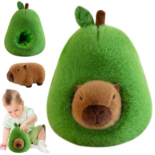 SKIKHN Capybara PlüSchtier, Capybara Kuscheltier, Avocado Capybara Plushie, Simulation Capybara PlüSchtier, Niedlichen Capybara Kuscheltier, Super Weiche GefüLlte Spielzeug PlüSch FüR Kinder von SKIKHN