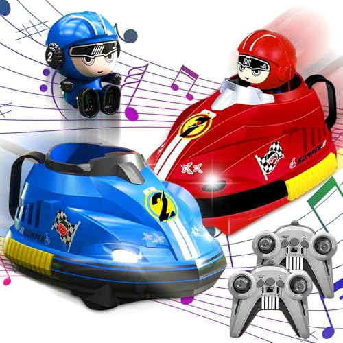 SKIKHN Ferngesteuertes Auto, 2 Pack Rc Speed Bumper Autos Spielzeug füR Zwei Gegeneinander, Spielzeugautos mit Fernbedienung, Mini rc autoscooter Kinder, Ferngesteuerte Mini Auswerferfahrzeuge von SKIKHN