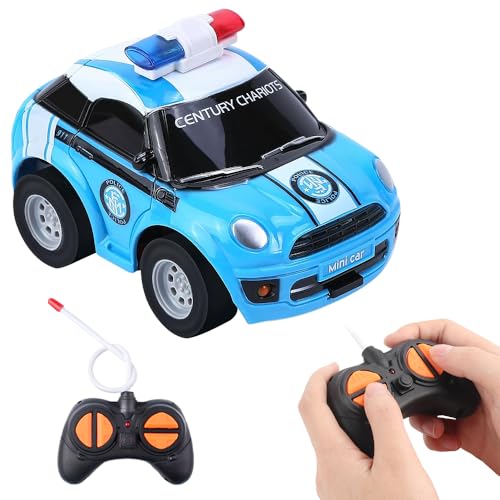 SKIKHN Ferngesteuertes Polizeiauto, Jungen Ferngesteuertes, 2.4 GHz Auto Spielzeug Motorikspielzeug mit Fernbedienung, RC Auto für Kinder mit Fernbedienung, Kinderspielzeug ab 2 3 4 Jahre (Blau) von SKIKHN