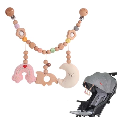 SKIKHN Kinderwagenkette Holz Baby, Kinderwagen Kette für Babys, Kinderwagen Spielzeug, Babymobile Kette, Kinderwagenkette Spielzeug, für Kinderbett, Autositz, Babyschale, für Babys und Kleinkinder SKIKHN Kinderwagenkette Holz Baby, Kinderwagen Kette für Babys, Kinderwagen Spielzeug, Babymobile Kette, Kinderwagenkette Spielzeug, für Kinderbett, Autositz, Babyschale, für Babys und Kleinkinder von SKIKHN