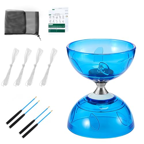 SKIKHN LED Diabolo Freiläufer mit kugellager,3 Lager Diabolo mit Stöcken Und Schnur,Anfänger Jonglier-Set Geschenk,mit 2 Paare Handsticks+3 Ersatzschnur Kit,für Kinder im Innen- und Außenbereich SKIKHN LED Diabolo Freiläufer mit kugellager,3 Lager Diabolo mit Stöcken Und Schnur,Anfänger Jonglier-Set Geschenk,mit 2 Paare Handsticks+3 Ersatzschnur Kit,für Kinder im Innen- und Außenbereich von SKIKHN