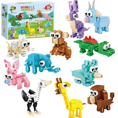 SKIKHN Mini Tier Bausteine Set, 12 Pack Mitgebsel Kindergeburtstag Gastgeschenke Baustein Spielzeug, Mehrfarbig Tiere Bauset, 3 In 1 Montessori Spielzeug, für Kinder ab 6 Jahre SKIKHN Mini Tier Bausteine Set, 12 Pack Mitgebsel Kindergeburtstag Gastgeschenke Baustein Spielzeug, Mehrfarbig Tiere Bauset, 3 In 1 Montessori Spielzeug, für Kinder ab 6 Jahre von SKIKHN