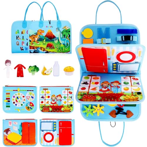 SKIKHN Montessori Busy Board, Montessori Spielzeug ab 1 2 3 4 Jahre, Baby Sensorik Lernspielzeug, Filz Activity Board Motorikspielzeug, Quiet Book für Kleinkinder Reisespielzeug für Auto und Flugzeug SKIKHN Montessori Busy Board, Montessori Spielzeug ab 1 2 3 4 Jahre, Baby Sensorik Lernspielzeug, Filz Activity Board Motorikspielzeug, Quiet Book für Kleinkinder Reisespielzeug für Auto und Flugzeug von SKIKHN