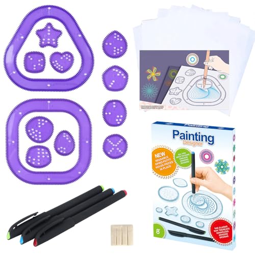 SKIKHN Spirograph,Spirograph Kinder, Spiral Graph Spiral Drawing Spielzeug Set, Multifunktionales Spirograph Zeichenwerkzeug, DIY Spirograph Zeichenwerkzeug, für Ab 3 Jahre Mädchen und Jungen von SKIKHN