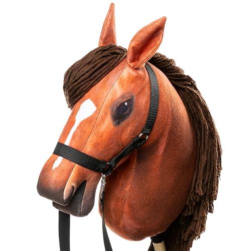 SKIPPI Hobby Horse Amber, Großes Steckenpferd A3, Hobby Horse mit einem Halfter und Zügeln im Set, Hobby Horsing Pferd, Stockpferd von SKIPPI