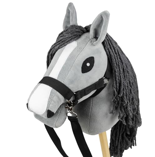 SKIPPI Hobby Horse Graues, Halfter und Zügeln im Set, A5 Pferd von SKIPPI