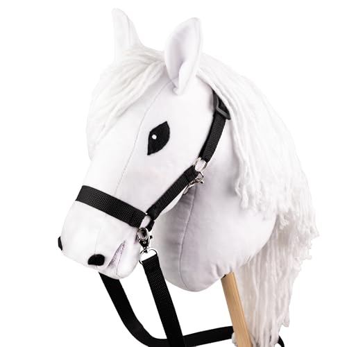 SKIPPI Hobby Horse Weißes, Großes Steckenpferd A3, Hobby Horse mit Halfter und Zügeln im Set, Weißes Pferd, Lipizzaner, Hobby Horsing Pferd, Stockpferd von SKIPPI