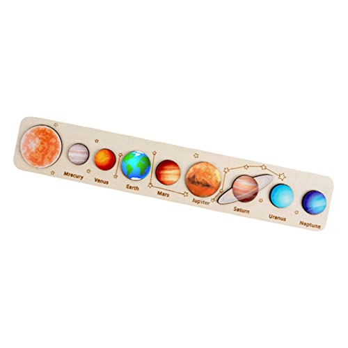 1 Satz Sonnensystem-Puzzle Vorschul-Lernpuzzle Planeten Puzzles Kinderspielzeug Spielzeug für Kinder Kinderpuzzle Spielzeug für das Sonnensystem Lern-Matching-Board hölzern SKISUNO von SKISUNO