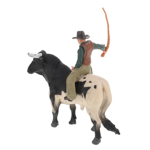 SKISUNO 1 Satz Cowboy-Modell Bullenreiter Spanische Stierstatue Bullen Mit Reitern Cowboy-actionfigur Realistisch Stierkampf-modellornament Dekorative Stierstatue Bullenmodell Harz von SKISUNO