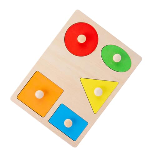 SKISUNO 1 Satz Geometrie-Puzzle Lernspielzeug Puzzle Für Kleinkinder Denksportaufgaben Für Kinder Spielzeug Für Kinder Rätsel Für Kinder Kleinkindblöcke Mädchen Spielzeug Kinderpuzzle Holz von SKISUNO