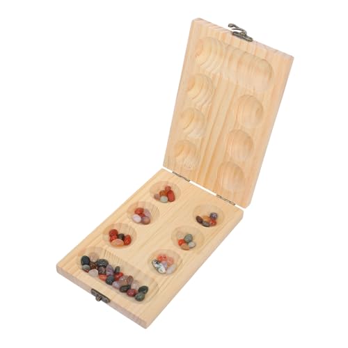 SKISUNO 1 Satz Mancala-brettspiel Spielsachen Schachbrett Mancala-Schach Reise-brettspiel Mancala-Klassiker Logiktraining Schach Faltbares Mancala-Brett Mancala-Spiel Für Zu Hause Stein von SKISUNO