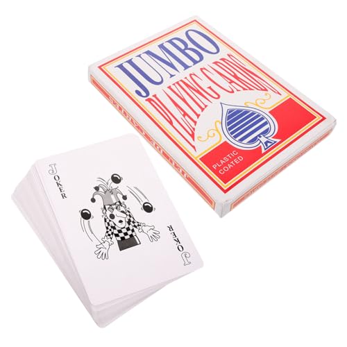 SKISUNO Übergroße Spielkarten Jumbo-Poker Brettspiel-Poker 1 Satz Extra Riesige Spielkarten Partyzubehör Riesige Spielkarten Karten Brettspiel Pokerspiel Über Spielzeug von SKISUNO