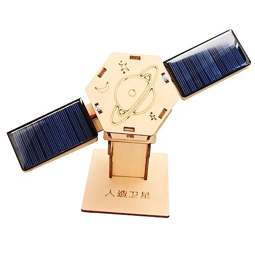 SKISUNO 1 Satz Solarsatellit Lernspielzeug Für Kinder 3D-gehirn-Teaser-rätsel Solarenergie-Spielzeug-kit Weltraumspielzeug Für Kinder Solarmotor-kit DIY-wissenschaftsexperiment Kupfer von SKISUNO