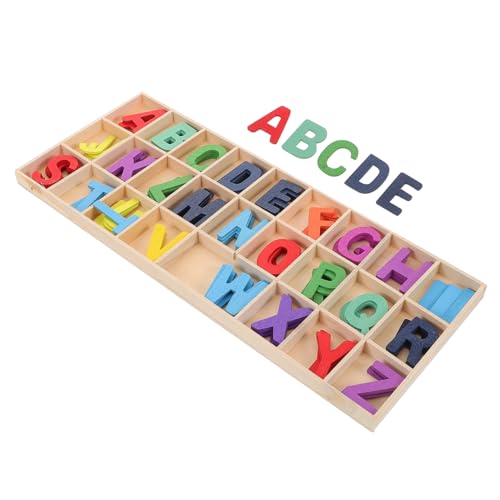 SKISUNO 1 Set Holz Alphabet Buchstaben Set Für Mit Ablage Holz Alphabet Buchstaben Kompaktes Kinderspielzeug Wiederverwendbares Kinderspielzeug von SKISUNO