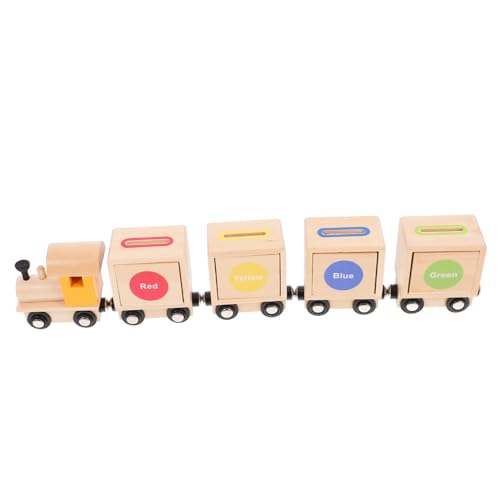 SKISUNO 1 Set Holzeisenbahn Holzeisenbahn Spielzeug Paarung Zugspielzeug Kinderzug Spielzeug Zusammengebautes Zugspielzeug Formsortierer Spielzeug Sortierspielzeug Farben von SKISUNO