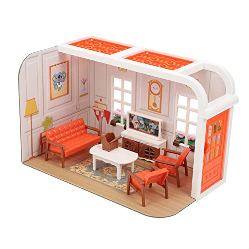 SKISUNO Miniatur Puppenhaus Set Mit Wohnzimmer Szenerie Modell Mini Szene Kit Für Kreative Rollenspiele 1 Set Puppenmöbel Für von SKISUNO