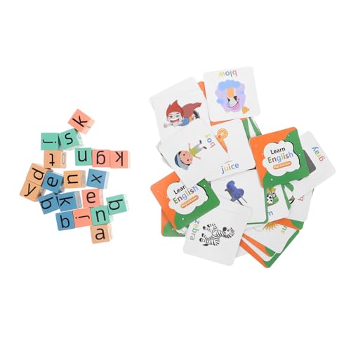 SKISUNO 1 Set Phonics Matching Spiele Für Holz Alphabet Buchstabenblöcke Pädagogische Lese Und Rechtschreibspiele Lernkarten Für Kleinkinder Zum Lernen Im Vorschulalter von SKISUNO