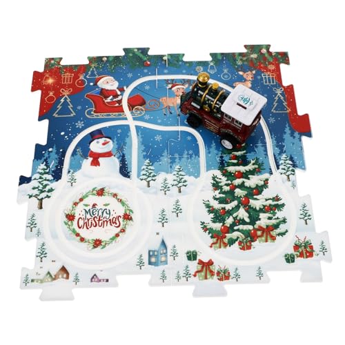 SKISUNO 1 Set Weihnachtliches DIY-Puzzle-Zug-gleis-Spielzeug, Cartoon-elektrozug-Spielzeug Für Kleinkinder, Puzzle-gleis-Auto-Spielzeug, Keine Batterie von SKISUNO