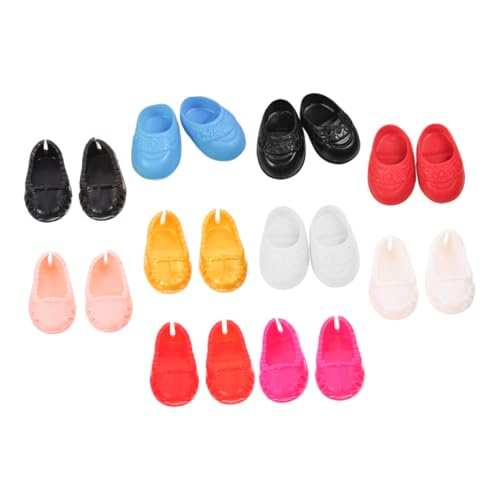 SKISUNO 10 Paar Schuhe Mini Puppen Schuhe Dekorative Puppen Schuhe Puppen Schuhe Set Mini-Schuhmodelle Puppenhauszubehör Mini-Szenen-Requisiten kleines Hauszubehör Mini-Schuhe Plastik von SKISUNO