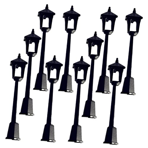 SKISUNO 10 Stück Straßenlaternen Modell Ornamente Szene Lampen Dekor Winziges Dekor Mini Straßenlaterne Modell Mini Dekorative Lichter Szenen Dekor Mikro Straßenlaterne von SKISUNO