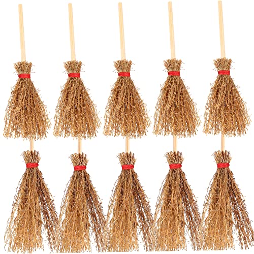 SKISUNO 10 Stück Teiliges Miniatur Hexenbesen aus Buchenholz mit Handgebundenem Stroh Realistische Kleine Besenstiele für Puppenhäuser Halloween Dekoration und Partyzubehör SKISUNO 10 Stück Teiliges Miniatur Hexenbesen aus Buchenholz mit Handgebundenem Stroh Realistische Kleine Besenstiele für Puppenhäuser Halloween Dekoration und Partyzubehör von SKISUNO