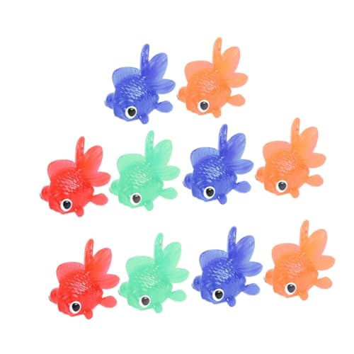 SKISUNO 10 Stück Teiliges Realistische Goldfischspielzeuge aus Transparentem Schwimmendem Weichem Material Bunte Aquariumdekoration für Partygeschenk und Fischbeckenschmuck SKISUNO 10 Stück Teiliges Realistische Goldfischspielzeuge aus Transparentem Schwimmendem Weichem Material Bunte Aquariumdekoration für Partygeschenk und Fischbeckenschmuck von SKISUNO