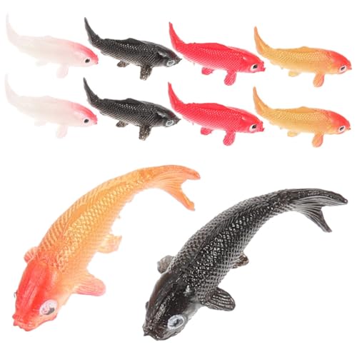 SKISUNO 10St Puppenhaus-Modell kleine Fische Aquariumdekoration Gartentier Mini-Goldfischfiguren Mini-Koi-Fische Mini-Karpfenfiguren künstlicher Fisch Mini-Fische Kleiner Fisch Plastik von SKISUNO